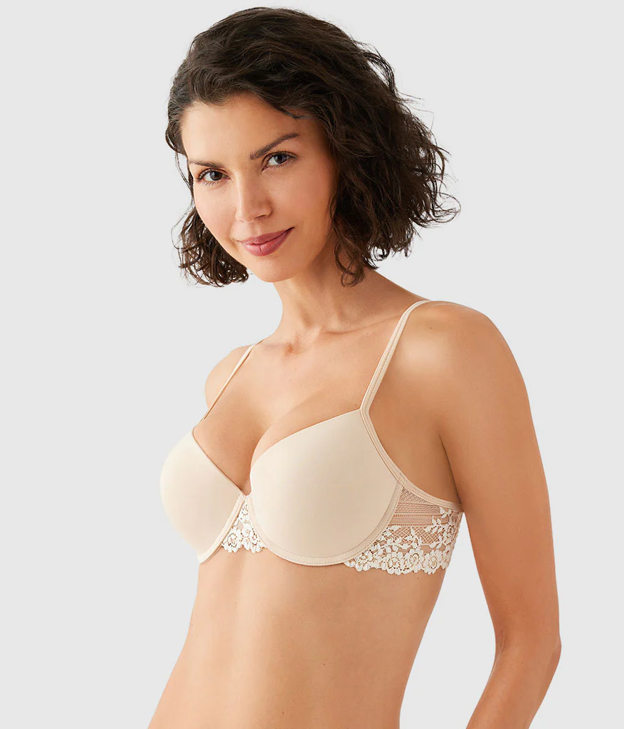 Embrace Lace® Petite Push Up Underwire Bra: Sand - Image 2
